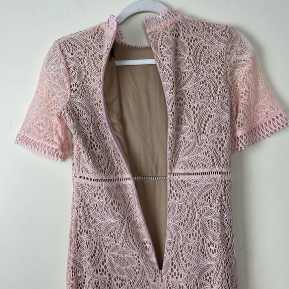 Bardot Pink Theodora Lace Sheath Mini Dress NWOT Size 4 / XS - Picture 7 of 10